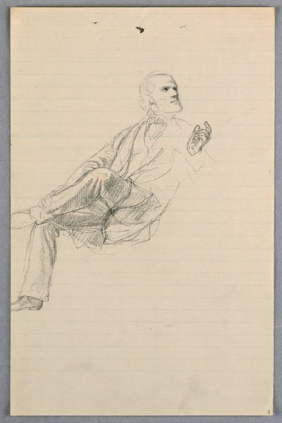 素描、「科学グループ」のための習作、1858年 作： Daniel Huntington