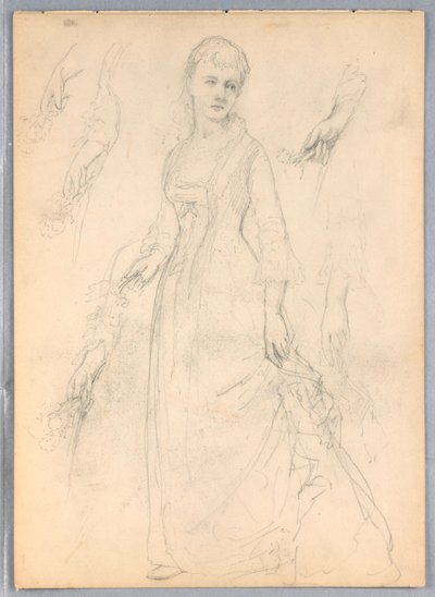 素描、「ティツィアーノ・ショーイング」のための習作、1872年 作： Daniel Huntington
