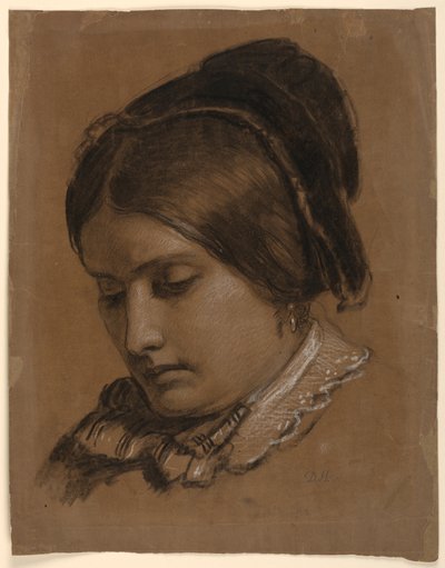 素描『画家の妻ソフィー』1853年 作： Daniel Huntington