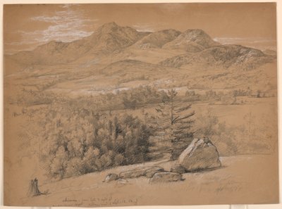 図面、アルバニー・ロードの右側の丘から見たチョコルア山の眺め、1854年9月12日 作： ダニエル・ハンティントン