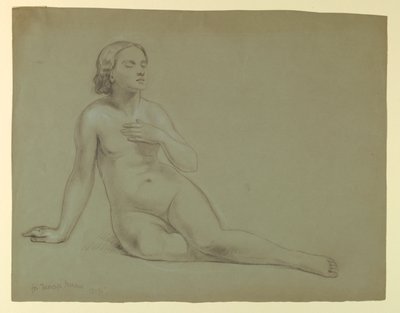女性のヌード、「慈悲の夢」のための習作 作： Daniel Huntington