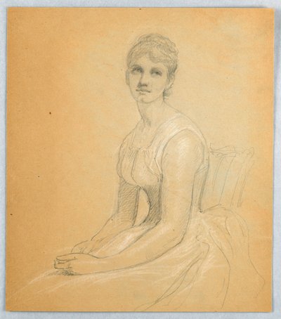 女性の肖像画のスケッチ 作： Daniel Huntington
