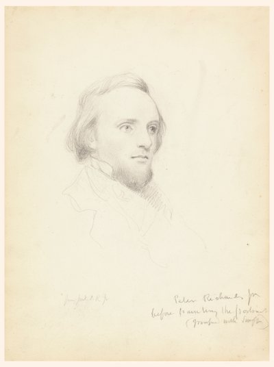 ピーター・リチャーズの肖像画のための頭のスケッチ 作： Daniel Huntington