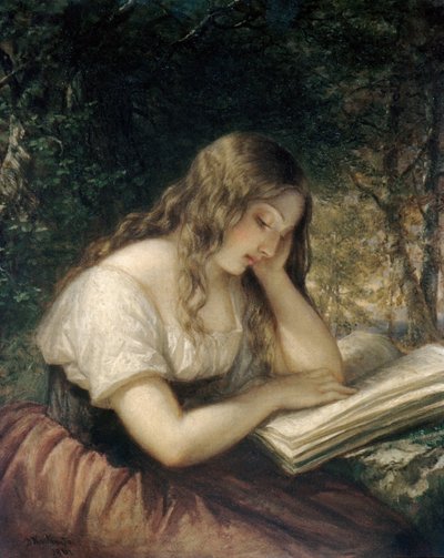 森で勉強、1861年。 作： Daniel Huntington