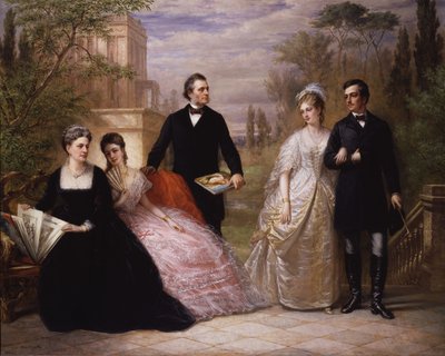 庭の野原一家、1869年。 作： Daniel Huntington
