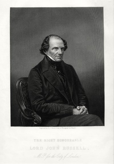 右の名誉あるジョン・ラッセル、初代アール・ラッセル、イギリス自由主義政治家、c1880 作： Daniel John Pound