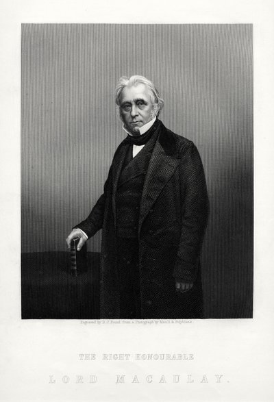トーマス・バビントン・マコーレー、イギリスの詩人、歴史家、ホイッグ党の政治家、c1880。 作： Daniel John Pound
