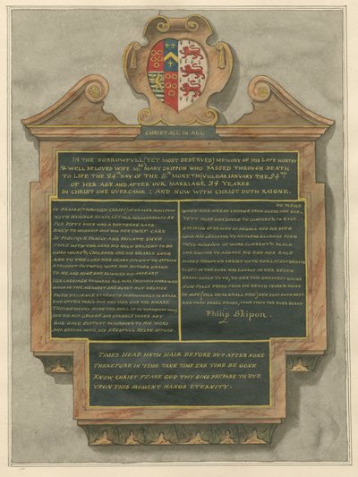 Memorial da Sra. Mary Skippon da Acton Church 作： Daniel Lysons