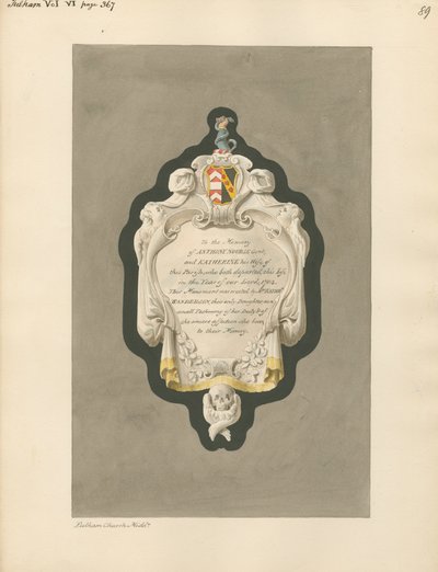 Fulhamin kirkon Anthony ja Katherine Noursen muistomerkki 作： Daniel Lysons