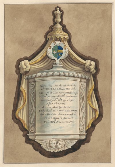 Memorial a Thomas Gilmoore e à Sra. Elizabeth Gilmoore da Igreja de Twickenham 作： Daniel Lysons
