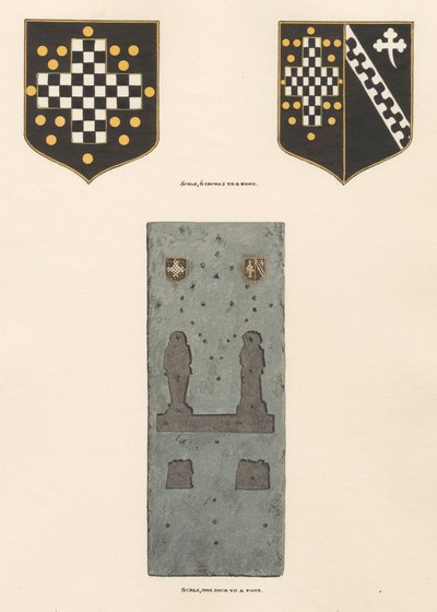 チズルハーストのジェームズとエレノア・ウォルシンガムの銅板がなくなった記念碑 作： Daniel Lysons