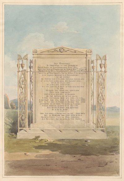 Túmulo de Philip James de Loutherbourg, de Chiswick Churchyard 作： Daniel Lysons