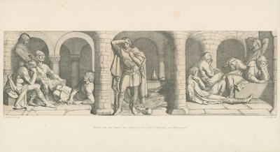 ハロルドとサクソン人はモントルイユ近くのボーレン城に監禁される 作： Daniel Maclise