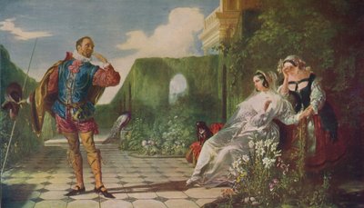 12夜のマルヴォリオと伯爵夫人のシーン、c1840、c1915 作： Daniel Maclise