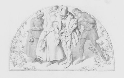 シェイクスピア、無駄のないスリッパ、dパンタロン 作： Daniel Maclise