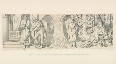 Tostig、ハロルドへの別の攻撃を瞑想しながら、デンマークの王スウェインとノルウェーの王ハロルド・ハードラダの援助を要請 作： Daniel Maclise