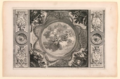 部屋と階段の絵画に関する新書のプレート 作： Daniel Marot
