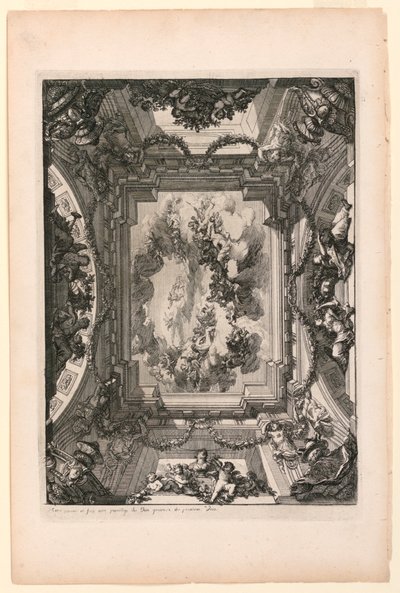 部屋と階段の絵画に関する新書のプレート 作： Daniel Marot