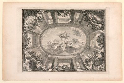 部屋と階段の絵画に関する新書のプレート 作： Daniel Marot