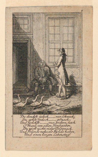 怠惰で気の弱い人、「Königl: Grosbrit [anian] 1780年のラウエンベルクの系図カレンダー by J.G. Berenberg」のイラスト 作： Daniel Nikolaus Chodowiecki