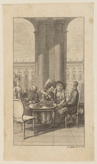 ヴィンコップの『ハルトゥングス修道院長伝』第1部の表紙版画 作： Daniel Nikolaus Chodowiecki