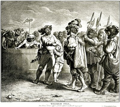 ウィリアム・テル、1781年。 作： Daniel Nikolaus Chodowiecki