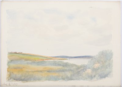 ホーリー島、1897年（紙と鉛筆） 作： Daniel Oliver