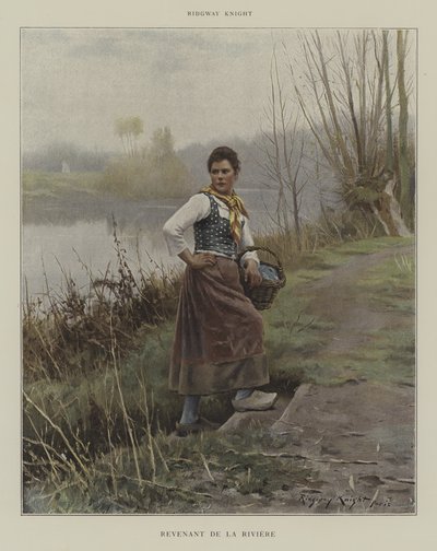 川から帰る 作： Daniel Ridgway Knight