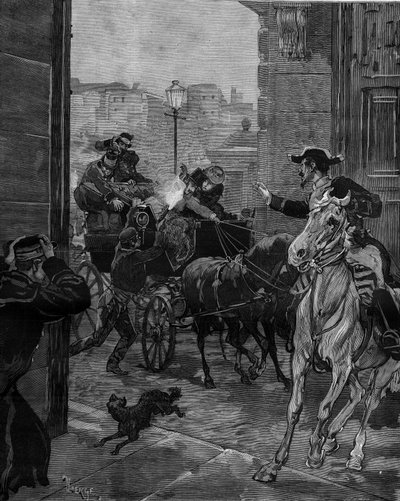 国王アルフォンソ12世暗殺未遂事件（1857～1885年）12月30日 作： Daniel Urrabieta Vierge