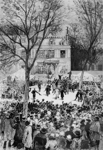 ビクターユーゴー生誕80周年（1802-85）、「Le Monde Illustre」、1881年7月27日（木版） 作： Daniel Urrabieta Vierge