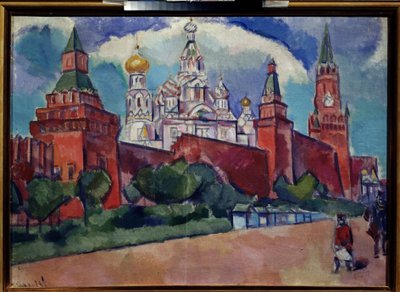 モスクワの聖バジル大聖堂のある赤の広場、1910年頃（キャンバスに油彩） 作： Daniel Vladimir Baranoff Rossine