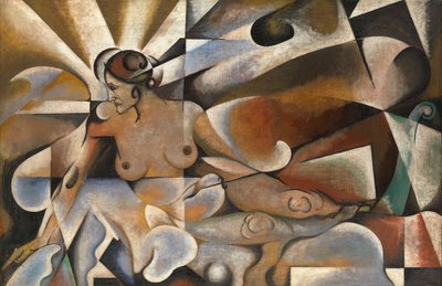 キュビズムの女」バラノフ＝ロシーヌ、ウラジーミル・ダヴィドヴィッチ（1888-1942）作。油彩・キャンバス、1920年頃。サイズ：101x153.5cmプライベート・コレクション 作： Daniel Vladimir Baranoff Rossine