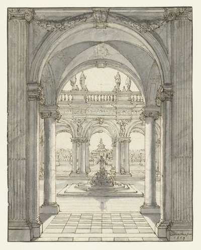ルネッサンス様式の宮殿前の広場 作： Daniel de Blieck