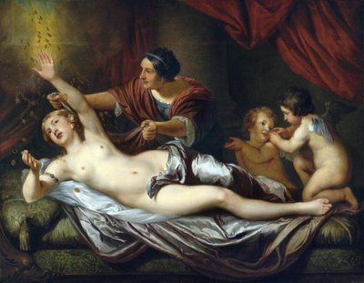 Danae par Mytens (Mijtens), Daniel, the Younger (1644-1688)。 キャンバスに油彩、サイズ : 143x183,5、17 世紀後半、個人蔵 作： Daniel the Younger Mytens or Mijtens