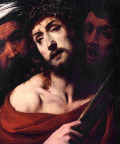 The derision of Christ Face of the suffering Christ has thorns. Painting by Daniele Crespi (1598-1630) 17th century Basilica San Giovanni, Busto Arsizio Italy   1439219   ja       japanese Successfully Translated  Original: Robert-le-Fort Translat: Robert- 作： Daniele Crespi