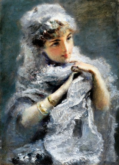 イングリッシュガール、1886年。 作： Daniele Ranzoni