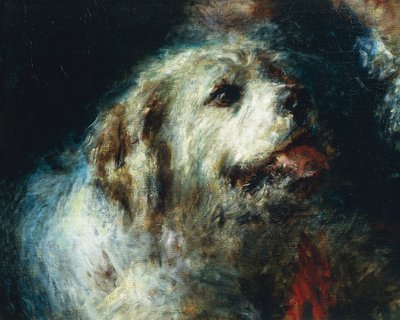 犬を連れたトルベツコイ少年、ダニエレ・ランゾーニ作、細部 作： Danielle Ranzoni