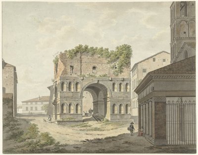 Janus quadrifons のアーチとローマのヴェラブロにある S. Giorgio の一部 作： Daniël Dupré