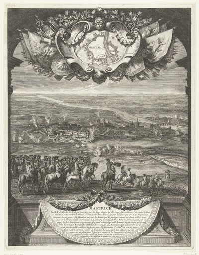 1673 年 6 月 30 日のフランスによるマーストリヒトの征服 マストリッチ (オブジェクトのタイトル) Grandes Conquetes du Roi (シリーズタイトル) 作： Daniël Marot (I)