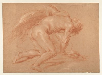 ひざまずく男性ヌード 作： Daniël Mijtens (II) (attributed to)