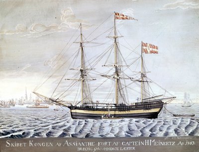 スラーシップ「Konigen of Asian」1803.Maritime Museum of Elsinor, Denmark 作： Danish School