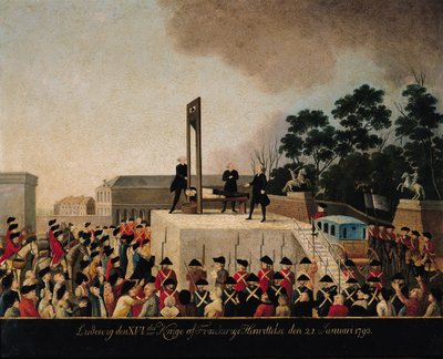 ルイ16世の処刑（1754-93）1793年1月21日（銅に油彩） 作： Danish School