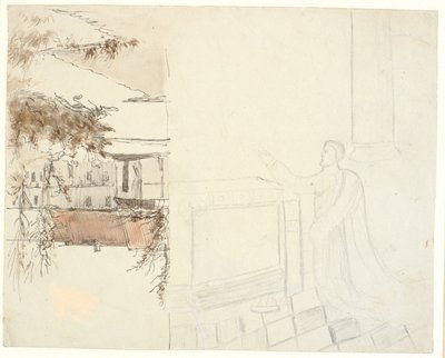 祭壇の前に跪く王。 ストリートパーティー 作： Dankvart Dreyer