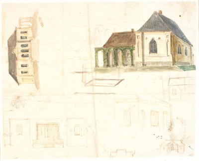 一種のセミゴシック様式の家のさまざまな下書き 作： Dankvart Dreyer