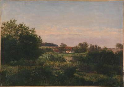 池のそばにコテージがある風景 作： Dankvart Dreyer