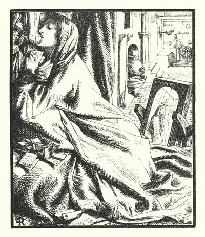 南のマリアナ（彫刻 作： Dante Gabriel (after) Rossetti
