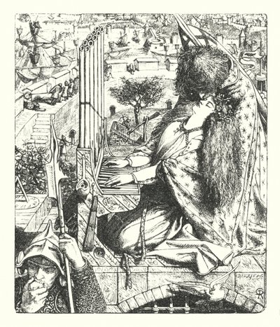 美術品の宮殿（エングレービング 作： Dante Gabriel (after) Rossetti