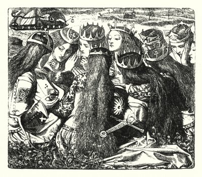 美術品の宮殿（エングレービング 作： Dante Gabriel (after) Rossetti