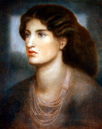 肖像画-「窓辺の女」のための習作 作： Dante Gabriel Charles Rossetti