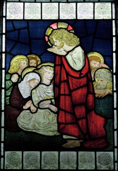 キリストの説教、1870年頃（ステンドグラス） 作： Dante Gabriel Charles Rossetti